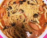 簡単！チーズトマトスープのキノコパスタ作り方6写真
