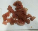 鶏肉と長芋と小松菜のバター醤油炒め作り方1写真