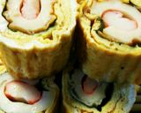 ぽん酢deちくわ☆カニかま☆大葉の卵焼き作り方5写真