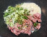 ワンパンで！甘辛ダレ豚つくね＆ピーマン作り方1写真
