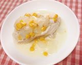 ヘルシー♪胸肉のコーンバター蒸し作り方6写真