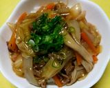 牛肉少しで☆キャベツ 舞茸のあんかけ丼♡作り方9写真
