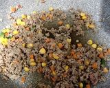 彩り☆ミンチご飯作り方1写真