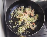 挽肉とネギの和風パスタ作り方1写真