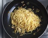 挽肉とネギの和風パスタ作り方2写真