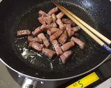 ベーコン、キノコ、お豆のバター炒め作り方1写真