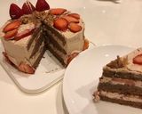 Wチョコクリームの苺チョコショートケーキ作り方46写真