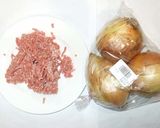 新玉ねぎのひき肉詰め煮物♪簡単作り方1写真