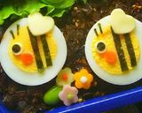 キャラ弁 ゆで卵でハチさんの春弁当♡作り方3写真
