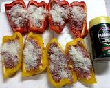 パプリカのコンビーフ詰め作り方3写真