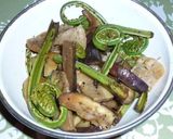 見た目はグロイ？こごみと茄子と豚バラ炒め作り方5写真