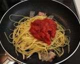 ほうれん草ベーコンしめじのトマトパスタ♪作り方4写真