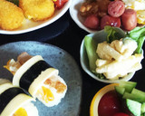 唐揚げと卵のチーズ巻きおにぎり作り方9写真