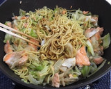 ちゃんちゃん焼き風・鮭の味噌焼きそば作り方6写真