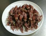 蛍イカ、アスパラのパスタ+石巻焼き海苔作り方1写真