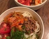 トマトと納豆キムチの冷製うどん作り方2写真