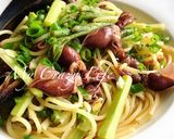 青唐辛子と白だしでウドとホタルイカパスタ作り方6写真