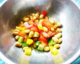 健康オイルで和える♪豆と野菜のサラダ作り方2写真