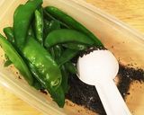 ★常備菜★レンジで簡単絹さやの胡麻和え作り方3写真