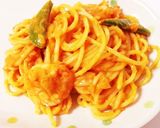 私の大好きな☆エビのトマトクリームパスタ作り方7写真