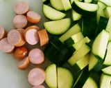 ウインナーとズッキーニのチーズ焼き♪作り方1写真