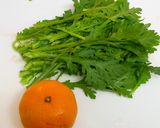 みかんドレッシングで春菊サラダ作り方1写真