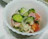 きゅうり新玉ねぎトマトハムの酢の物。作り方4写真