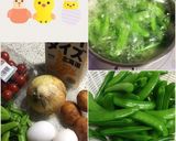 スナップえんどうdeオープンオムレツ♪作り方1写真