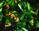 鶏もも肉と小松菜のごまみそ炒め作り方10写真