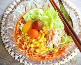即出来☆冷やしトマト味噌カレーラーメン！作り方4写真