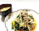 スープも！豚肉と白菜もやし小松菜の蒸し煮作り方15写真