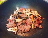 牛肉ときのこのバター醤油パスタ作り方6写真