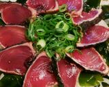新玉ねぎと生わかめの鰹たたきラーぽんがけ作り方7写真