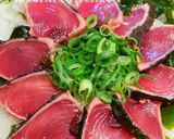新玉ねぎと生わかめの鰹たたきラーぽんがけ作り方9写真