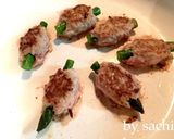 お弁当に！アスパラの塩豚つくね作り方4写真