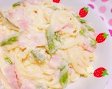 簡単！アスパラのクリームパスタ作り方6写真