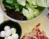 チンゲン菜と生キクラゲの餡掛け～♪作り方1写真