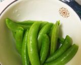 «少量から»スナップエンドウのごま油炒め作り方1写真