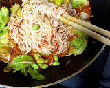 枝豆とキャベツのパスタとろろ昆布のせ作り方3写真