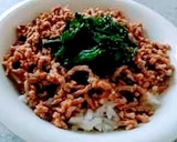 そぼろニラおひたし付丼簡単麺つゆ活用術❤作り方9写真