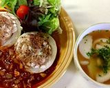 新玉ねぎでオニオンリングハンバーグ作り方14写真