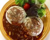 煮込みガーリックハンバーグ作り方16写真