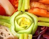 アスパラ十字架 漬物と水菜ブーケ玄米弁当作り方4写真