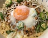 冷やし納豆しらす豆乳みそラーメン作り方4写真