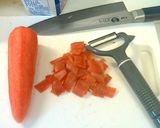 お弁当のすきまうめ♡人参の皮マヨ炒め作り方1写真