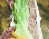 節約レシピ豚薄切り肉でレタス巻作り方1写真