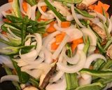 イサギのフライ風、梅肉野菜炒めでさっぱり作り方2写真