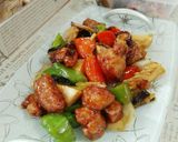 野菜たっぷり豚肉の黒酢あんかけ作り方8写真