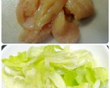 レタスと鶏胸肉の和風レモンバジルサラダ作り方1写真