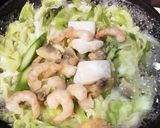 ワンパン!アスパラとキャベツの魚介パスタ作り方3写真